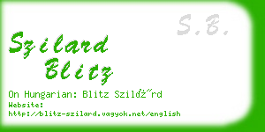 szilard blitz business card